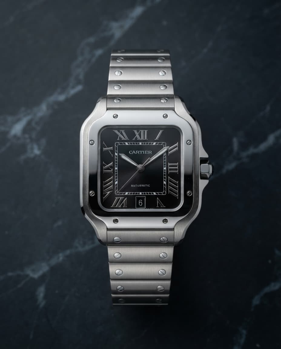 Cartier Santos Large Black Dial