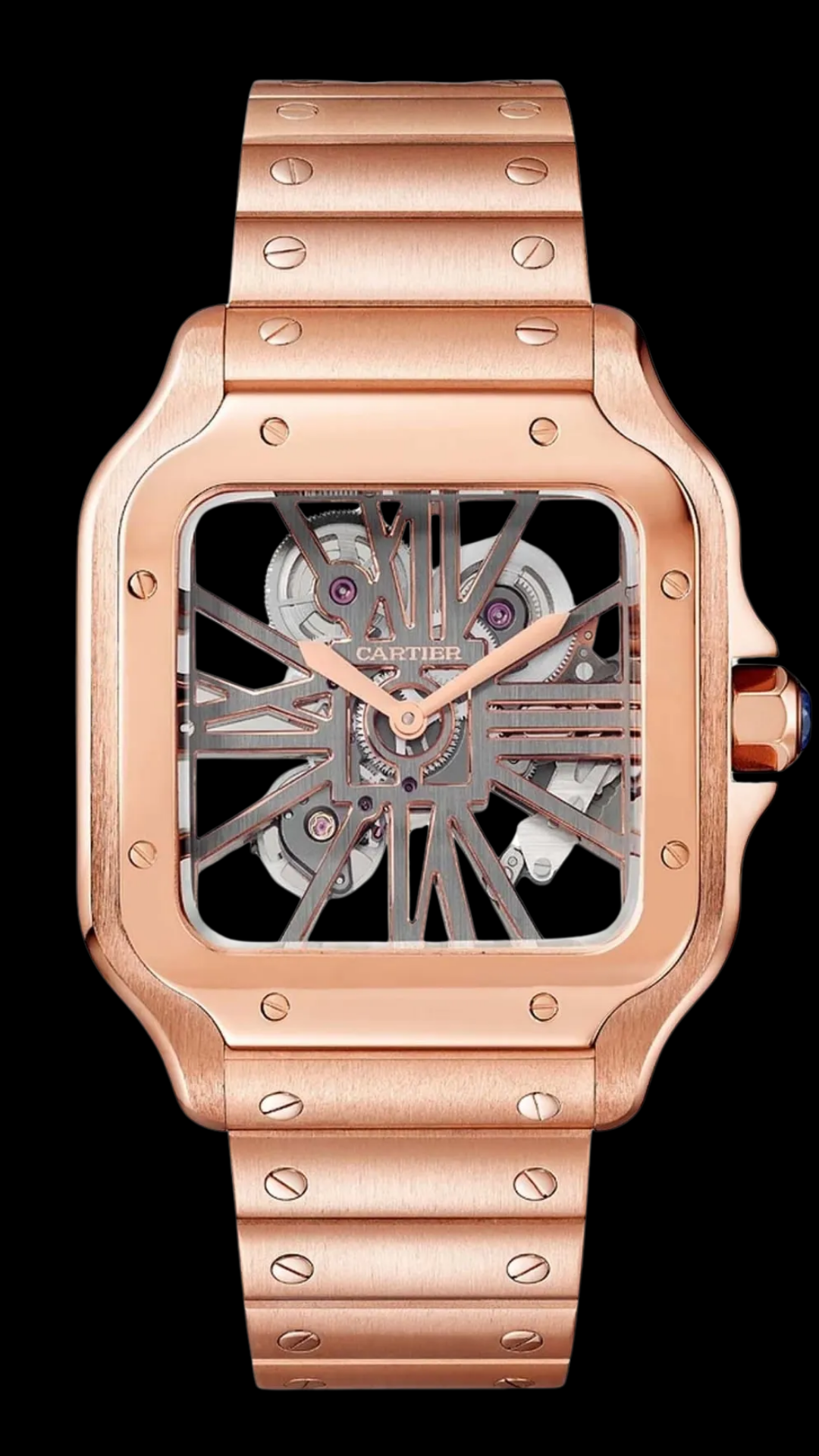 Cartier Santos Skeleton Rose Gold Bracelet