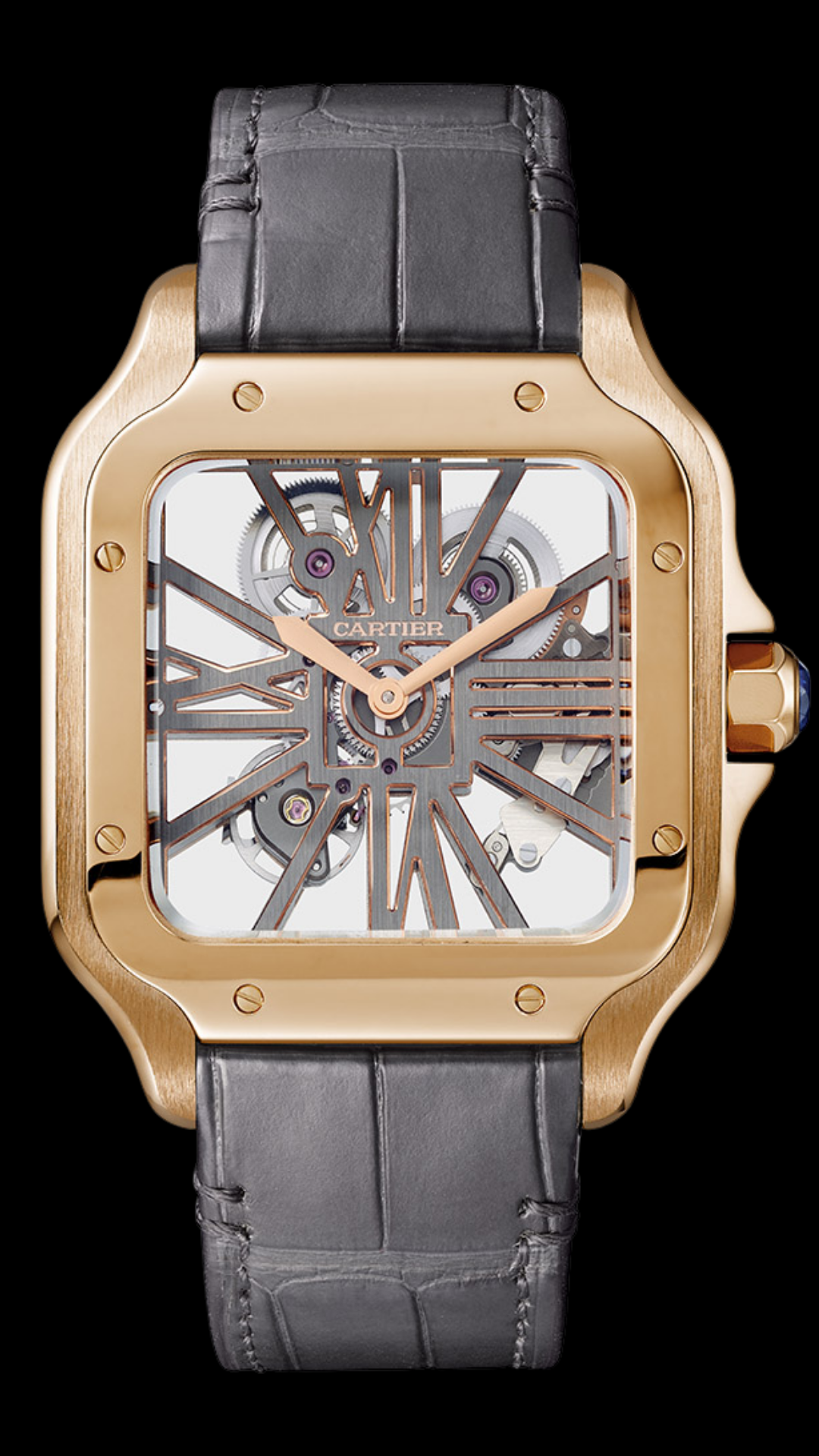 Cartier Santos Skeleton Rose Gold